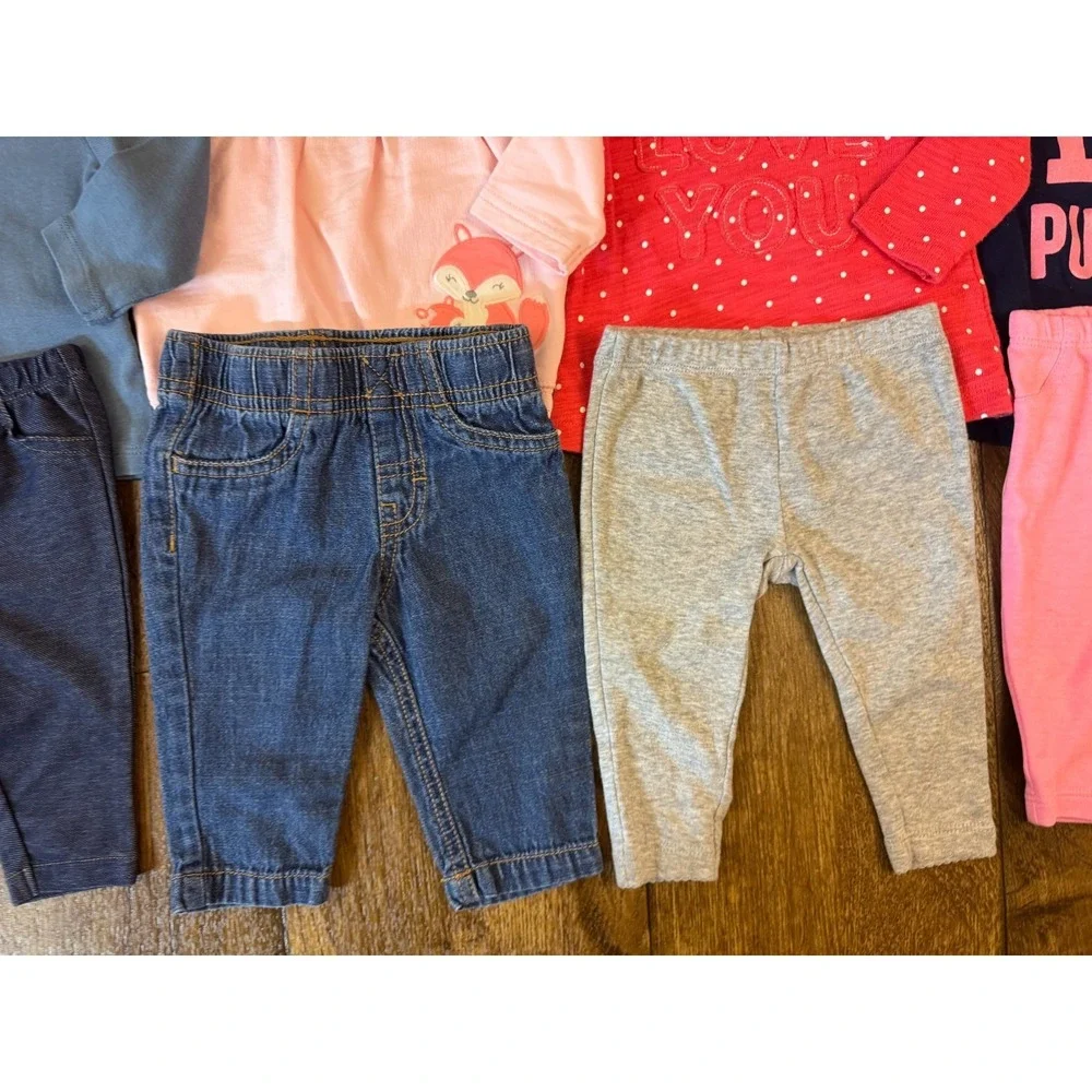Baby Girl 3 Months Outfits Leggings Pants Shirts Long Sleeve Clothes Lot Puppies